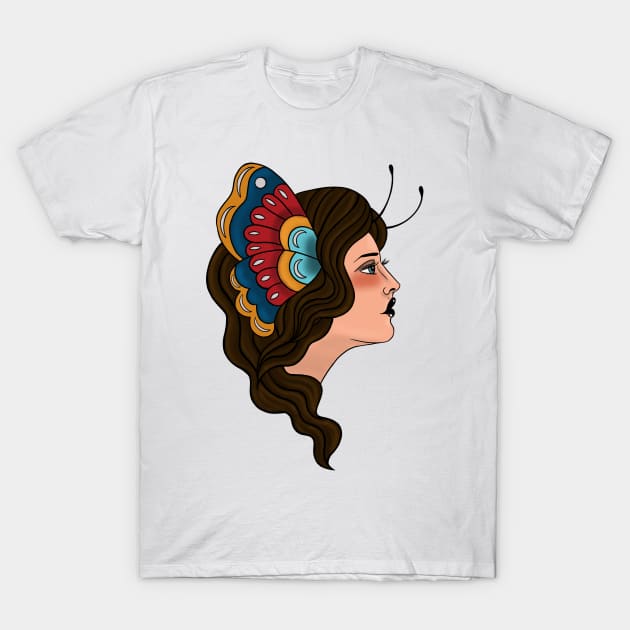 Butterfly Girl T-Shirt by marissafv